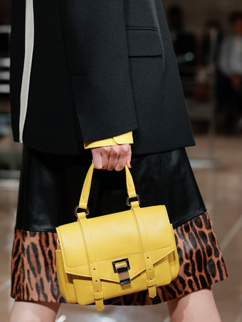 Spring 2027 Runway Detail Image of Mini PS1 Walker in Smooth Calf Yellow