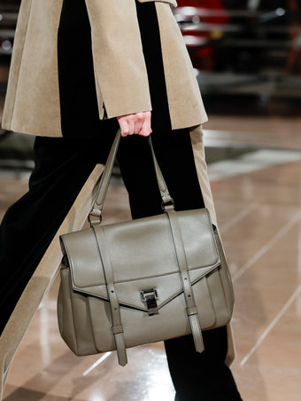 Proenza Schouler Spring 2027 Runway Detail image of Medium PS1 Walker in Smooth Calf in Loam