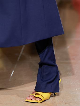 Proenza Schouler Runway Detail Image of New Square Fold Sandals in Yellow