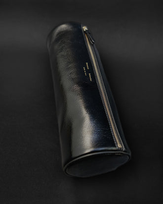 Proenza Schouler Aerial image of Silo Clutch in Shiny Calf in Black