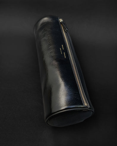 Proenza Schouler Aerial image of Silo Clutch in Shiny Calf in Black