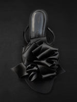 Proenza Schouler Aerial image of Tee Souvenir Sandals in Satin in Black