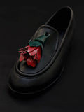 Proenza Schouler 3/4 Front image of Albers Loafers In Box Calf in Black, red