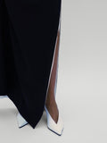 Proenza Schouler Image of model wearing Slash Slingbacks Polished Calf in White