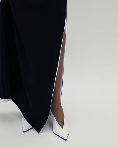 Proenza Schouler Image of model wearing Slash Slingbacks Polished Calf in White