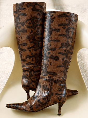 Trap Boots in Embossed Python