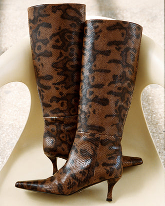 Trap Boots in Embossed Python