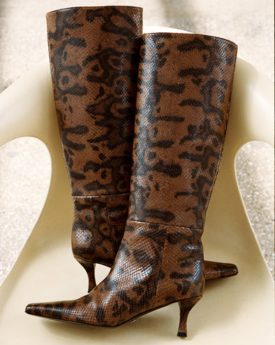 Trap Boots in Embossed Python