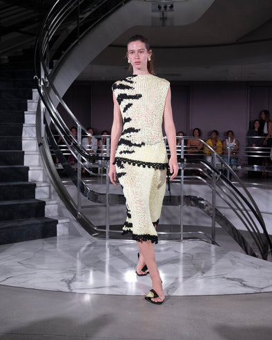 Proenza Schouler Runway Image of the SURI SKIRT IN TAPE YARN KNIT in Quartz