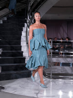 Proenza Schouler Runway Image of CALLA TOP IN VISCOSE SILK POINTELLE in Haze