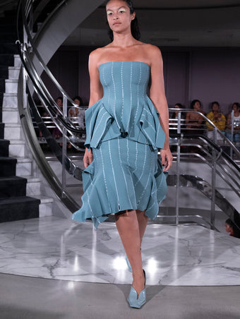 Proenza Schouler Runway Image of CALLA SKIRT IN VISCOSE SILK POINTELLE in Haze