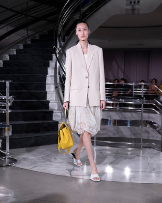 Proenza Schouler Runway image of VESSA JACKET IN STRETCH WOOL CREPE in Macadamia