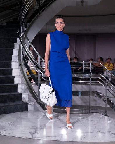 Proenza Schouler Runway Image of MAILA DRESS IN STRETCH WOOL CREPE in Ultramarine