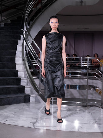 Proenza Schouler Runway Image of RANIA DRESS IN NAPPA in Black