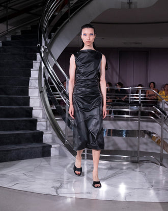 Proenza Schouler Runway Image of RANIA DRESS IN NAPPA in Black