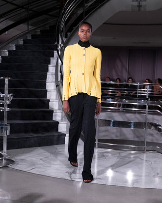 Proenza Schouler Runway Image of ORA PANT IN BI-STRETCH LIGHT WOOL in Black