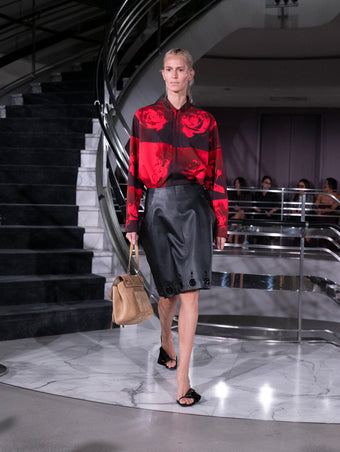 Proenza Schouler Runway Image of NESSA SKIRT IN NAPPA in Black
