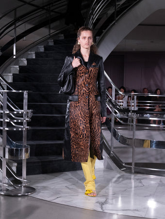 Proenza Schouler Runway Image of FARRA JACKET IN PRINTED CALF HAIR in Brown Multi