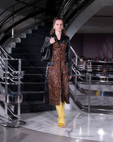 Proenza Schouler Runway Image of FARRA JACKET IN PRINTED CALF HAIR in Brown Multi