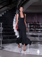 Proenza Schouler Runway Image of LUCINDA DRESS IN VISCOSE SILK POINTELLE in Anthracite