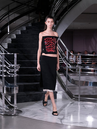 Proenza Schouler Runway Image of VESSA SKIRT IN STRETCH WOOL CREPE in Black 