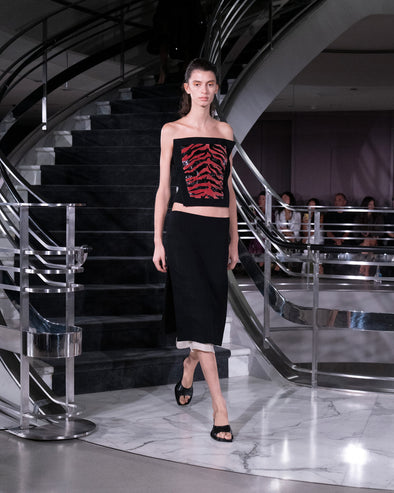 Proenza Schouler Runway Image of VESSA SKIRT IN STRETCH WOOL CREPE in Black 