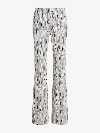 Proenza Schouler Still Life Image of Gini Pant in Marble Double Jacquard in White Multi