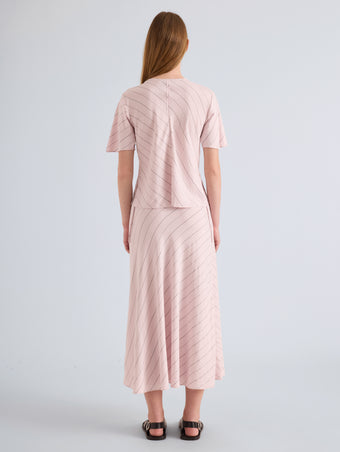 Proenza Schouler Back Full Length Image of Gina Skirt in Pinstripe Flou