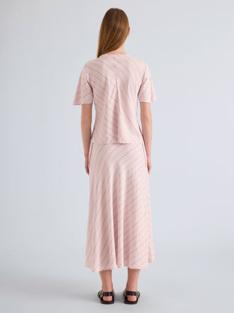 Proenza Schouler Back Full Length Image of Gina Skirt in Pinstripe Flou