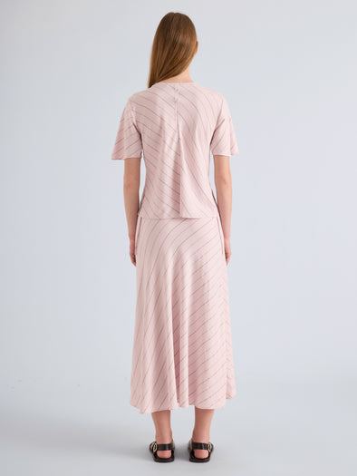 Proenza Schouler Back Full Length Image of Gina Skirt in Pinstripe Flou