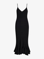 Proenza Schouler Still Life Image of Giuditta Dress in Viscose Ribbed Godet in Black