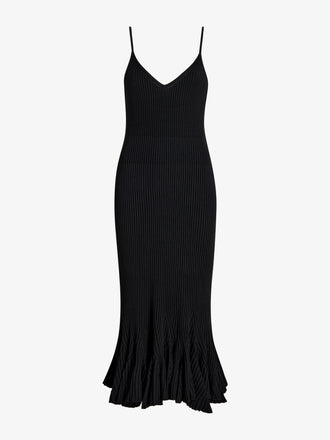 Proenza Schouler Still Life Image of Giuditta Dress in Viscose Ribbed Godet in Black