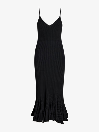 Proenza Schouler Still Life Image of Giuditta Dress in Viscose Ribbed Godet in Black