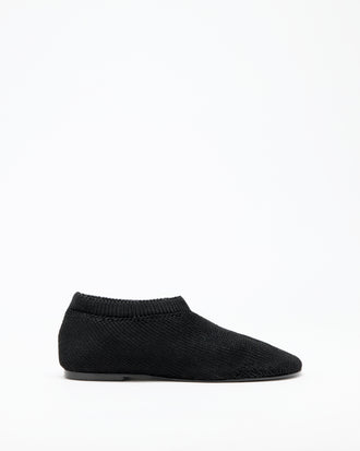 Proenza Schouler Front image of Glove Knit Slippers in Viscose Knit in black