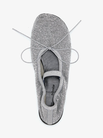 Proenza Schouler aerial image of Glove Mary Jane Ballet Flats in Metallic Mesh in silver
