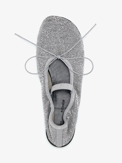 Proenza Schouler aerial image of Glove Mary Jane Ballet Flats in Metallic Mesh in silver