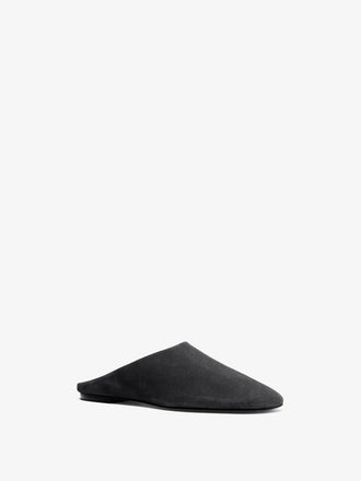 Proenza Schouler Still Life Side Image of Glove Slides In Kidsuede in Black 