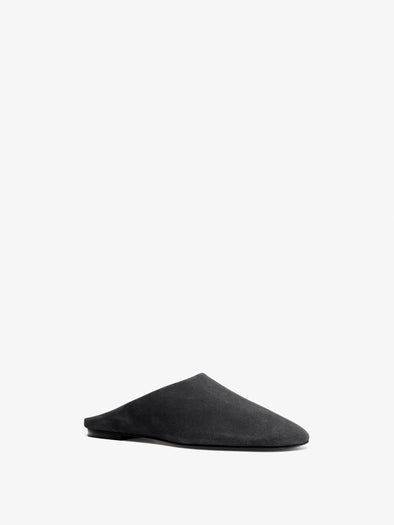 Proenza Schouler Still Life Side Image of Glove Slides In Kidsuede in Black 