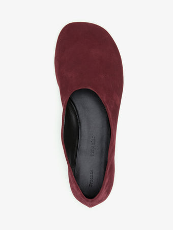 Proenza Schouler Aerial image of Glove Slippers in Kidsuede in Merlot