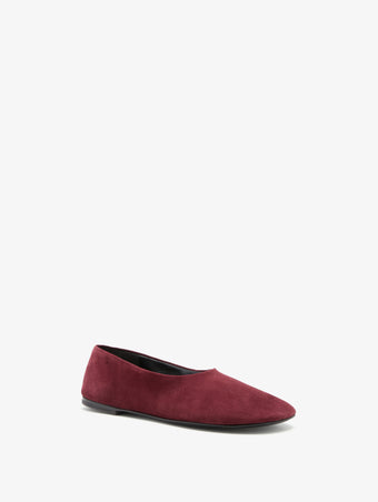 Proenza Schouler 3/4 Front image of Glove Slippers in Kidsuede in Merlot