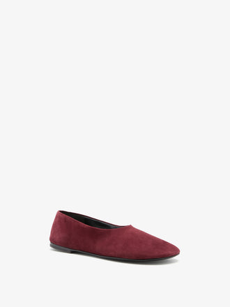 Proenza Schouler 3/4 Front image of Glove Slippers in Kidsuede in Merlot