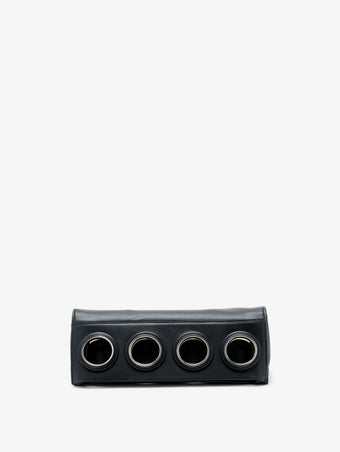 Proenza Schouler Front Still Life Image of Grommets Clutch in Black