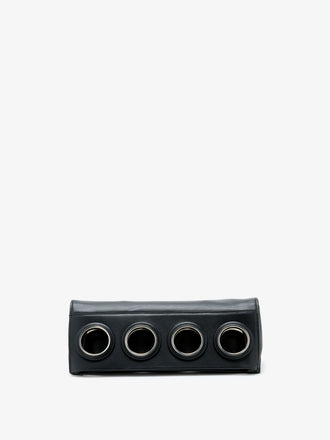 Proenza Schouler Front Still Life Image of Grommets Clutch in Black