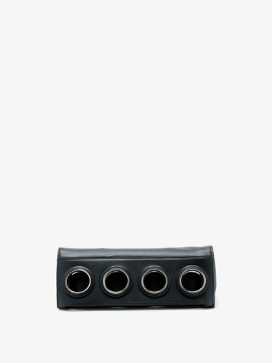 Proenza Schouler Front Still Life Image of Grommets Clutch in Black