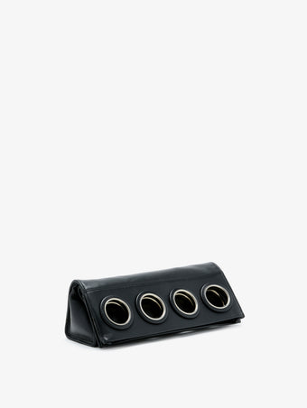 Proenza Schouler Side Still Life Image of Grommets Clutch in Black