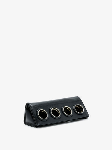 Proenza Schouler Side Still Life Image of Grommets Clutch in Black