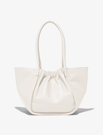 Back image of Large Ruched Tote in Ivory
