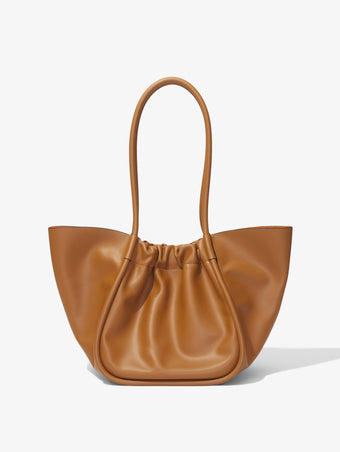 Back image of Large Ruched Tote in Cognac