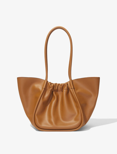 Back image of Large Ruched Tote in Cognac