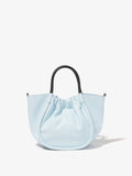 Front image of Small Ruched Crossbody Tote in PALE BLUE